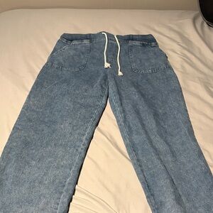 Blue Denim Jogger Pants